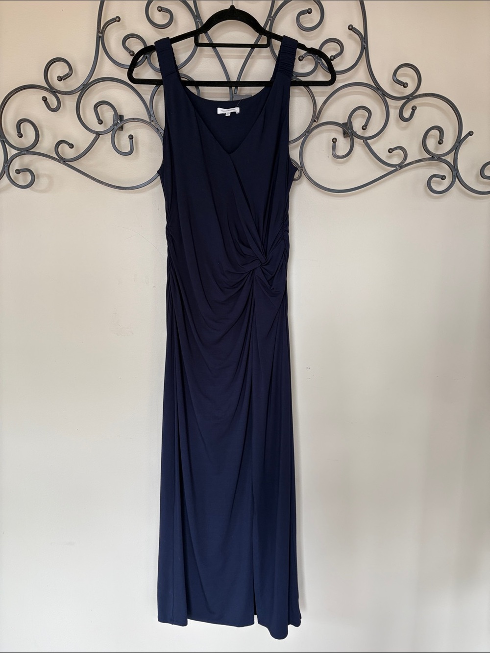 Rebecca Taylor Navy Sleeveless Twist-Waist Maxi Dress